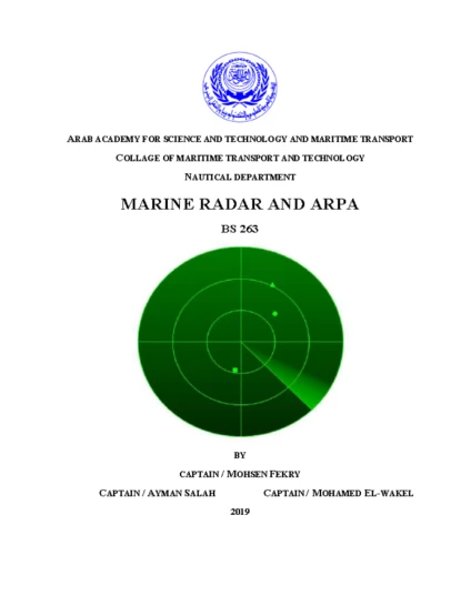 MARINE RADAR AND ARPA