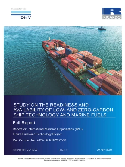Study on the Readiness and Availability of Low- and Zero-Carbon Ship Technology and Marine Fuels