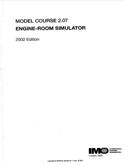 Modul Course 2.07 Engine Room Simulator